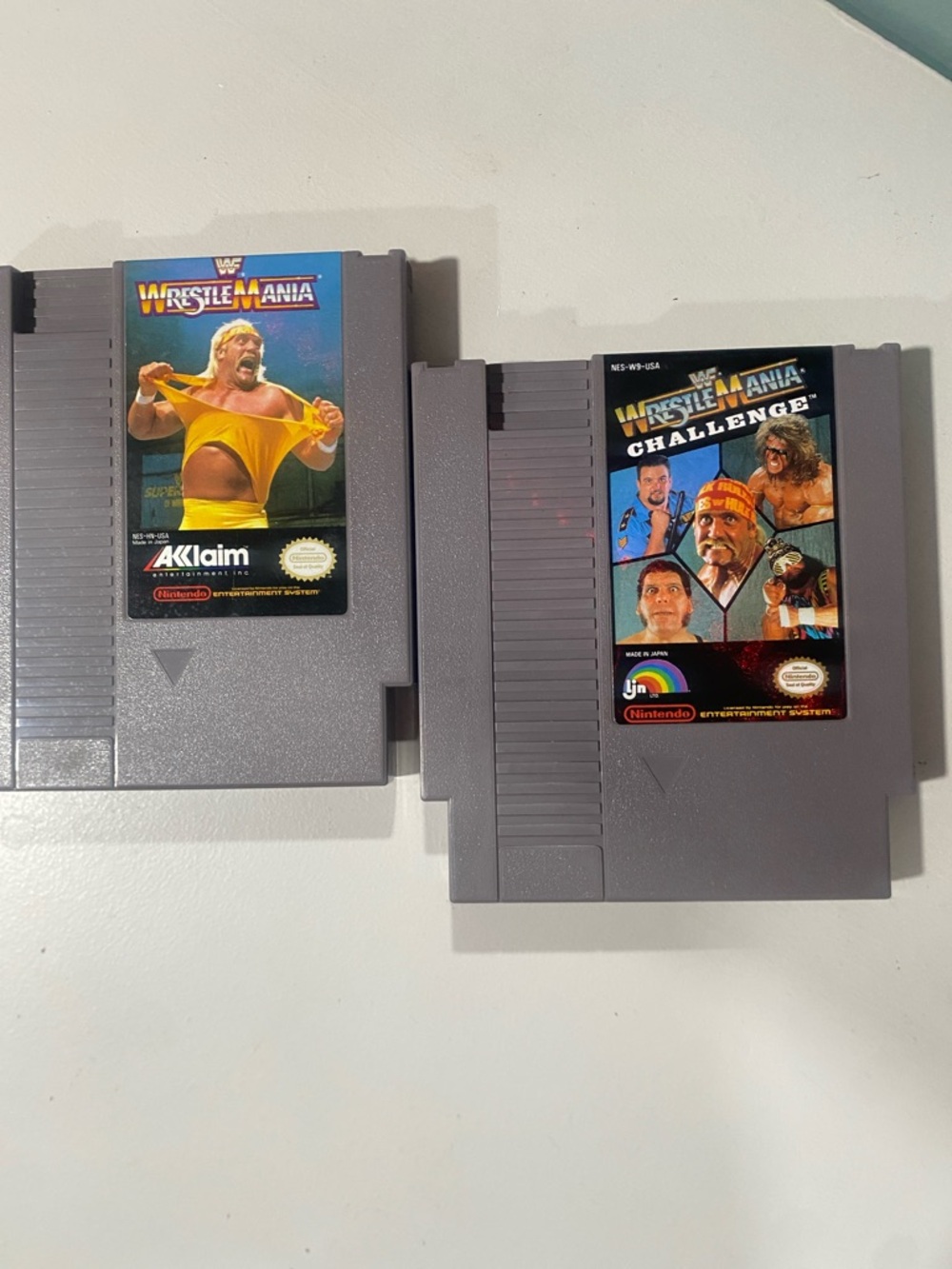 Nintendo NES WrestleMania & WrestleMania Challenge Cartridges - Gray